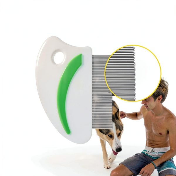 Brillirare Pet Grooming Comb Stainless Steel Teeth Ergonomic-4