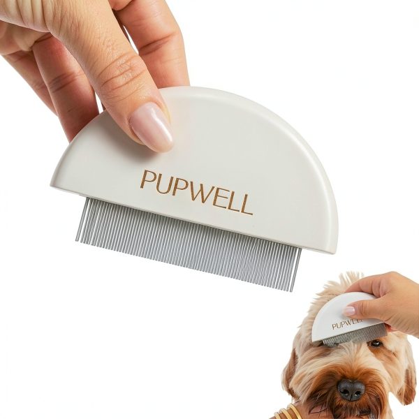 Pupwell Grooming Comb Birch Wood Stainless Steel Teeth Pet-0