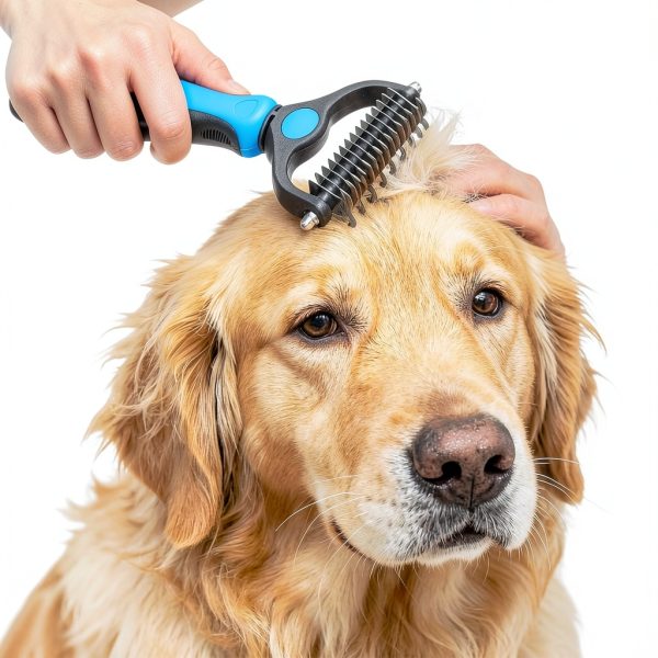 Jigfew Pet Grooming Brush Comb Dematting Deshedding Tool-6