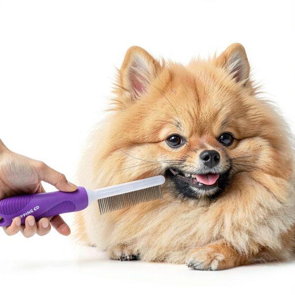 GENPEPADO Dog Cat Grooming Comb Stainless Steel Teeth-5