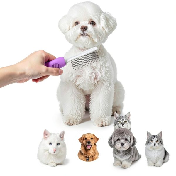 Puiuisoul Pet Detangling Brush Stainless Steel Teeth-4