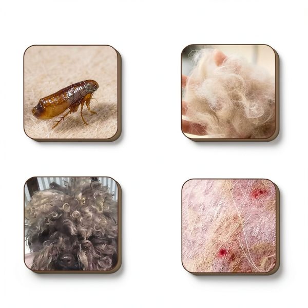 GNAWRISHING Pet Grooming Combs Stainless Steel Teeth Set-3