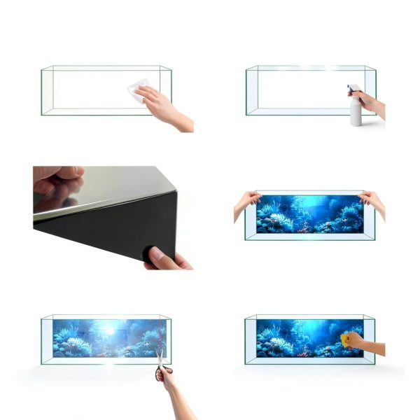 ADQHD Aquarium Background HD Static Cling PVC Waterproof-5