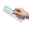PIEPEA Dog Grooming Comb Stainless Steel Teeth Ergonomic-4
