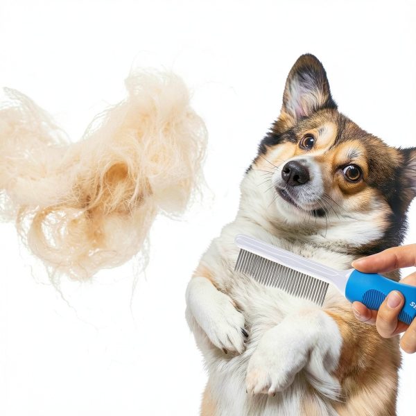 GENPEPADO Dog Cat Grooming Comb Stainless Steel Teeth-6