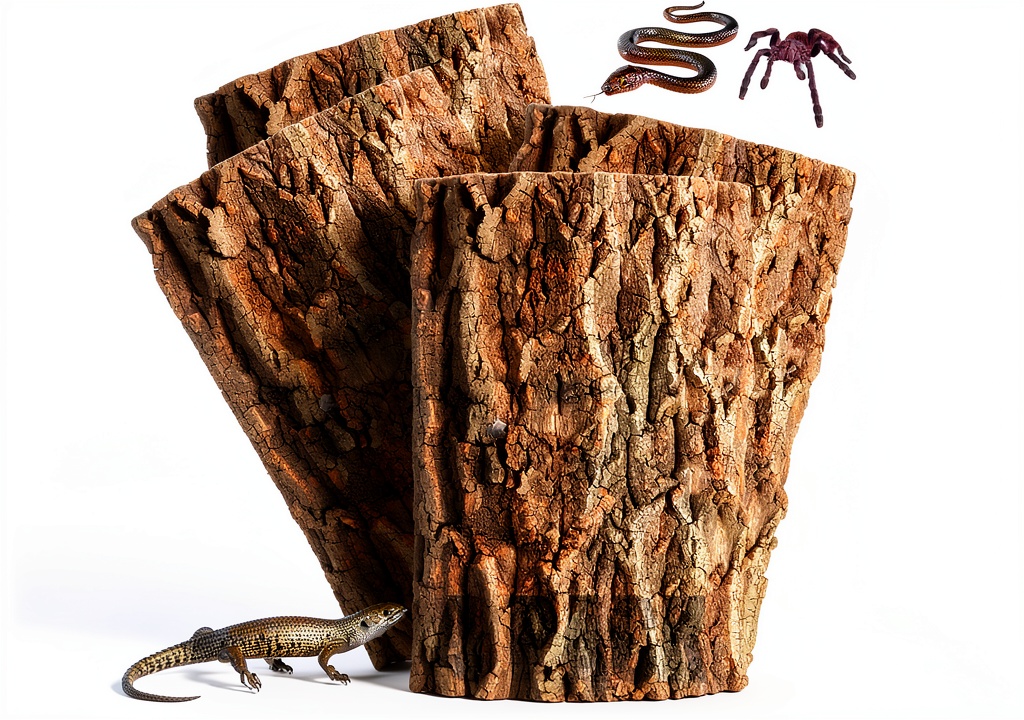 RHBLME cork bark background installed in a reptile tank