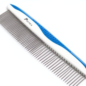 PIEPEA Dog Grooming Comb Stainless Steel Teeth Ergonomic-0