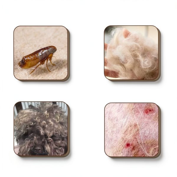 GNAWRISHING Pet Grooming Combs Stainless Steel Teeth Set-3