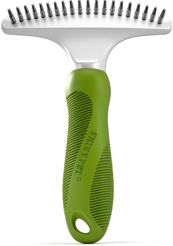SHINY PET Dog Grooming Rake Stainless Steel Dematting Comb-0
