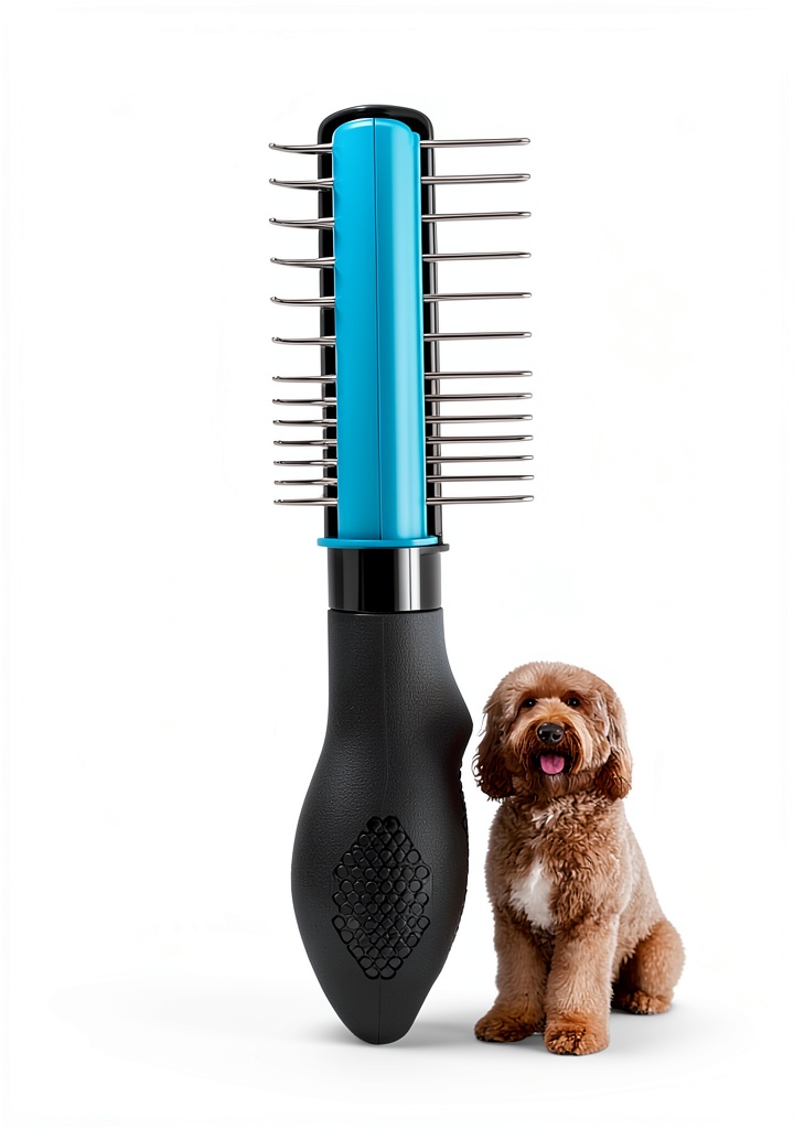 Using the Spectrum Brands dematting comb on a doodle's coat